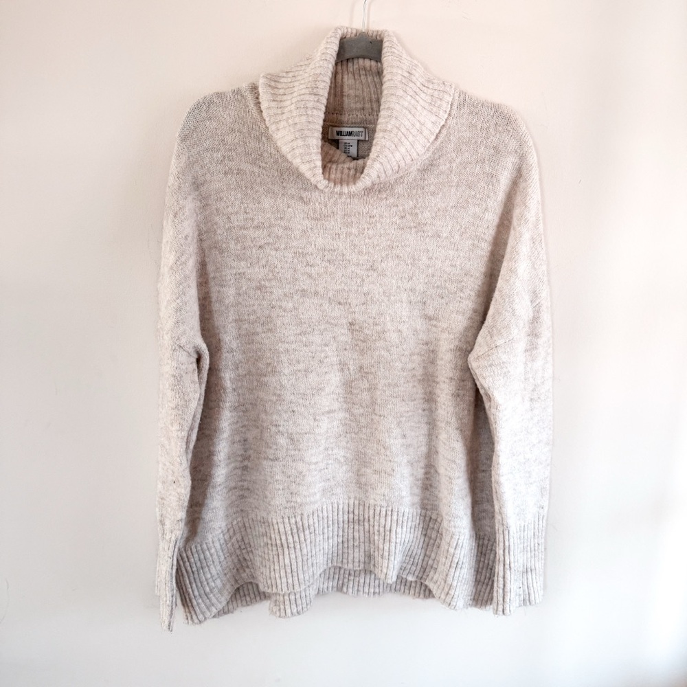 William Rast Cream Turtleneck Sweater